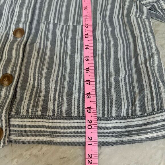 89th + Madison Button Down Striped 100% Cotton Jacket Sz 0X - Picture 7 of 7